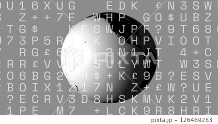 Image of financial currency symbols over globe 126469283