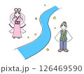 天の川を挟んで立つ織姫と彦星 126469590