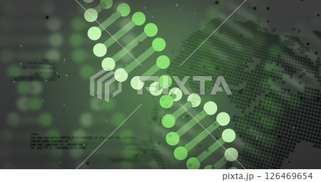 DNA strand and binary coding, scientific data processing image 126469654