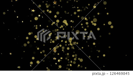 Image of light spots and stars on black background 126469845