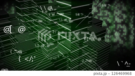 Image of data processing over digital city Image of data processing over digital city 126469968