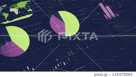 Image of financial data processing over dark background 126470065