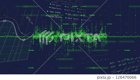 Image of financial data processing over dark background 126470066