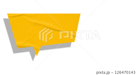 Yellow speech bubble crumpled paper isolated on transparent background Yellow speech bubble crumpled paper isolated on transparent background 126470143