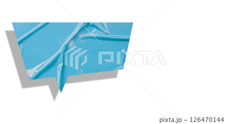 Light blue speech bubble crumpled paper isolated on transparent background Light blue speech bubble crumpled paper isolated on transparent background 126470144