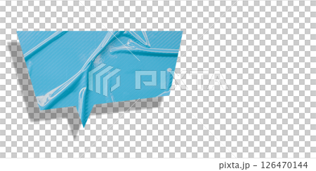 Light blue speech bubble crumpled paper isolated on transparent background Light blue speech bubble crumpled paper isolated on transparent background 126470144