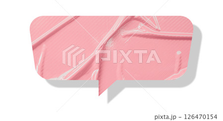 Pink speech bubble crumpled paper isolated on transparent background Pink speech bubble crumpled paper isolated on transparent background 126470154