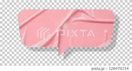 Pink speech bubble crumpled paper isolated on transparent background Pink speech bubble crumpled paper isolated on transparent background 126470154