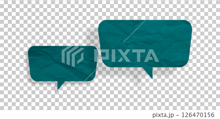 Green speech bubble crumpled paper isolated on transparent background Green speech bubble crumpled paper isolated on transparent background 126470156