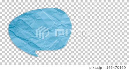 Light blue speech bubble crumpled paper isolated on transparent background 126470160