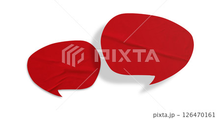 Red speech bubble crumpled paper isolated on transparent background Red speech bubble crumpled paper isolated on transparent background 126470161