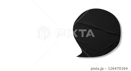 Black speech bubble crumpled paper isolated on transparent background Black speech bubble crumpled paper isolated on transparent background 126470164