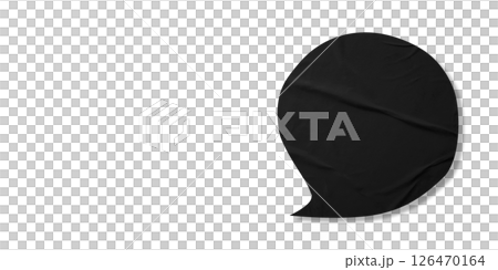 Black speech bubble crumpled paper isolated on transparent background Black speech bubble crumpled paper isolated on transparent background 126470164