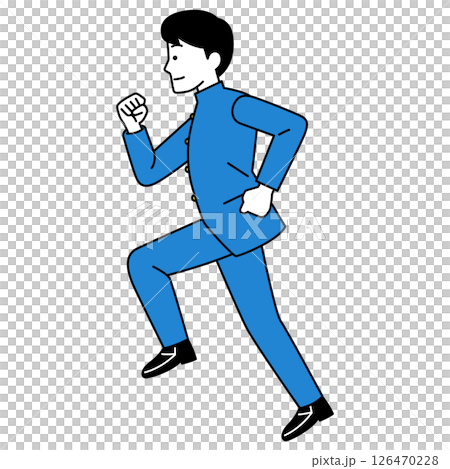 Running male student (sideways) Running male student (sideways) 126470228