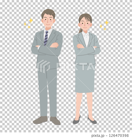 自信にあふれるビジネスパーソンの男女 126470398