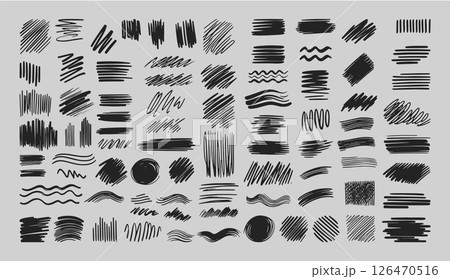Grunge Hand Drawn pencil and marker Strokes on isolated background, Hand Drawn Vector Illustration Set, Rough Monochrome vintage Graphic Elements, quick rough sketches and Scribbles Grunge Hand Drawn pencil and marker Strokes on isolated background, Hand Drawn Vector Illustration Set, Rough Monochrome vintage Graphic Elements, quick rough sketches and Scribbles 126470516