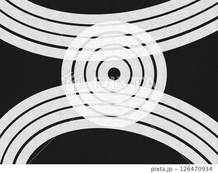 Abstract black white wavy line pattern background geometric modern design template card element paper circle dot minimalistic  126470934