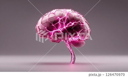 Stylized brain design with a transparent structure. 126470970