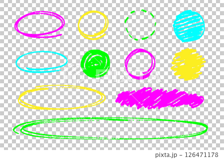 彩色手繪風格邊框和填滿畫筆集 126471178