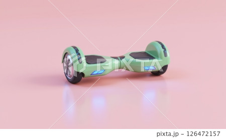 Hoverboard on a pink background with a sleek design. 126472157