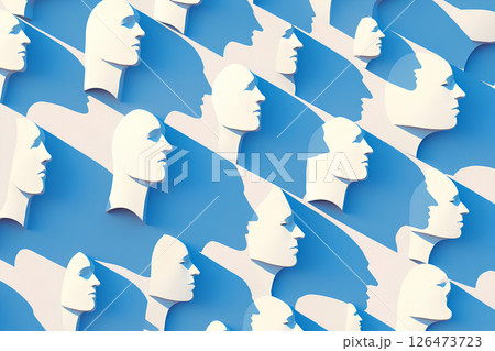 青と白の人物のシルエットのテクスチャー-1 126473723