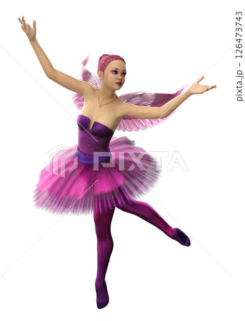 3D Cupid ballerina girl 3D Cupid ballerina girl 126473743