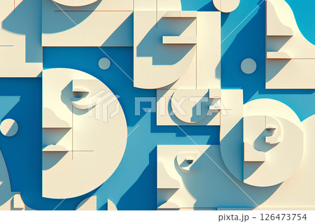 青と白の人物のシルエットのテクスチャー-2 青と白の人物のシルエットのテクスチャー-2 126473754