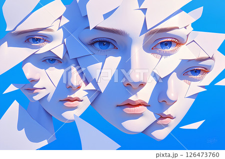 美しい人物の顔のテクスチャー 126473760