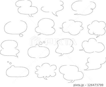 シンプルな手描きの吹き出しのイラストセット 126473799