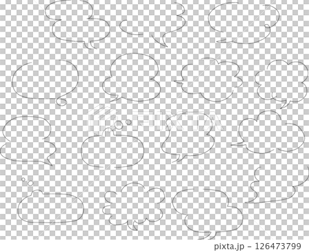 シンプルな手描きの吹き出しのイラストセット 126473799