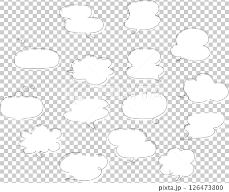 シンプルな手描きの吹き出しのイラストセット 126473800