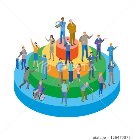 人々と格差のイメージイラスト 人々と格差のイメージイラスト 126473875