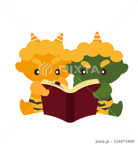 読書をする鬼たちのイラスト 126473900