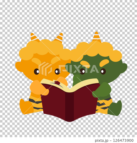 読書をする鬼たちのイラスト 126473900