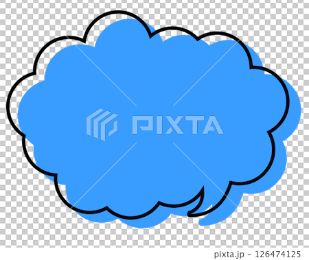 A simple speech bubble with misaligned lines and a rounded cloud shape 126474125