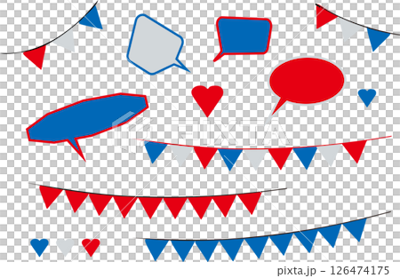 一套彩色花環和泡泡 126474175