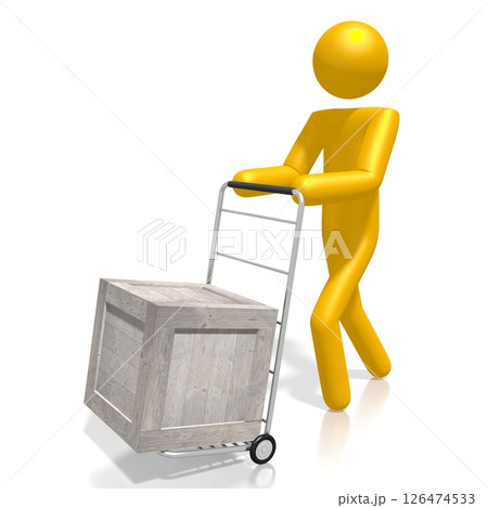 Cartoon character and a package 126474533