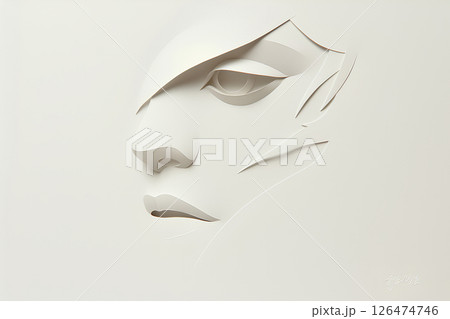 白いペーパークラフトの美しい眼差しの世界-2 126474746