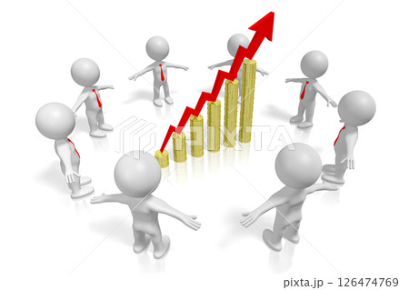 Cartoon characters and growth chart Cartoon characters and growth chart 126474769