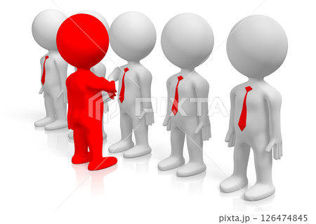 Cartoon characters shaking hands - agreement concept Cartoon characters shaking hands - agreement concept 126474845