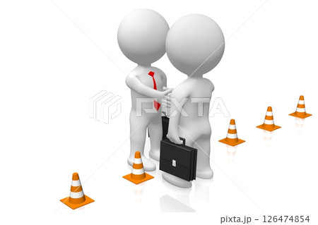 Cartoon characters shaking hands - agreement concept 126474854