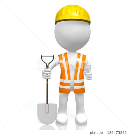 Cartoon workman with a shovel Cartoon workman with a shovel 126475283
