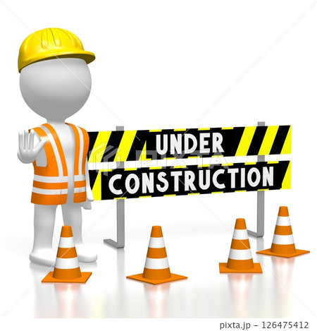 Cartoon workman - under construction concept 126475412