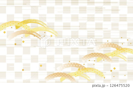 水彩風和柄梅背景イラスト 126475520