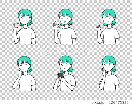 女性的面部表情集 126475523