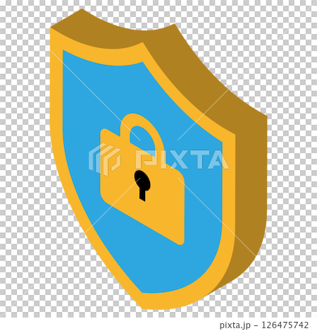 Isometric shield illustration 126475742