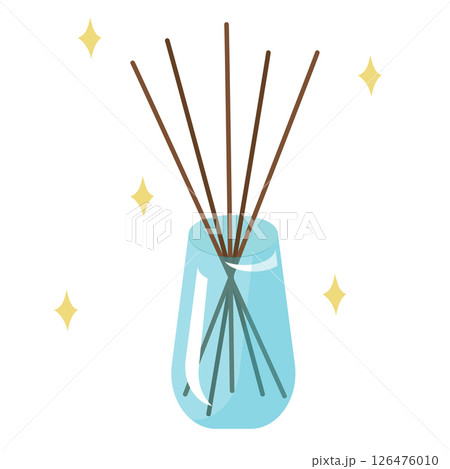 Aroma sticks in a glass. Vector illustration isolated. Clipart for design, decor 126476010