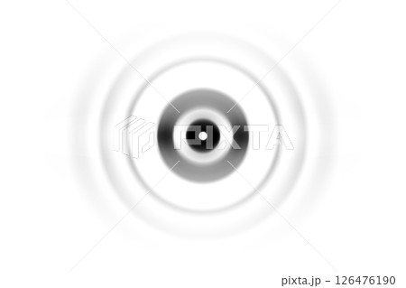 Abstract black circle sound waves oscillating on white background 126476190