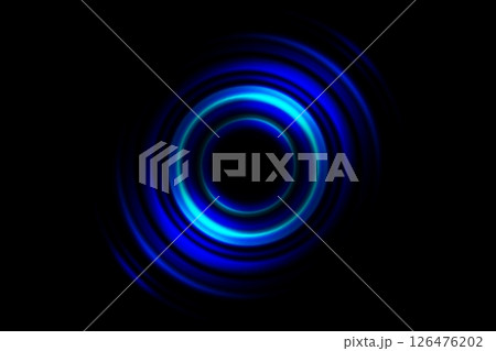 Abstract blue vortex, circle spin on black background Abstract blue vortex, circle spin on black background 126476202