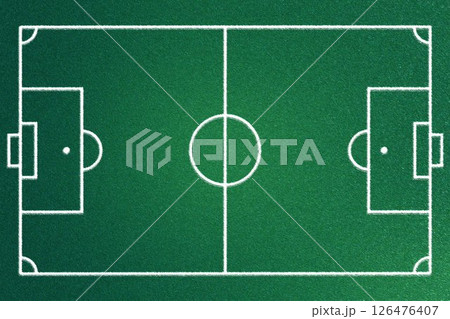 Fabric soccer field grass turf on green cotton panel 126476407